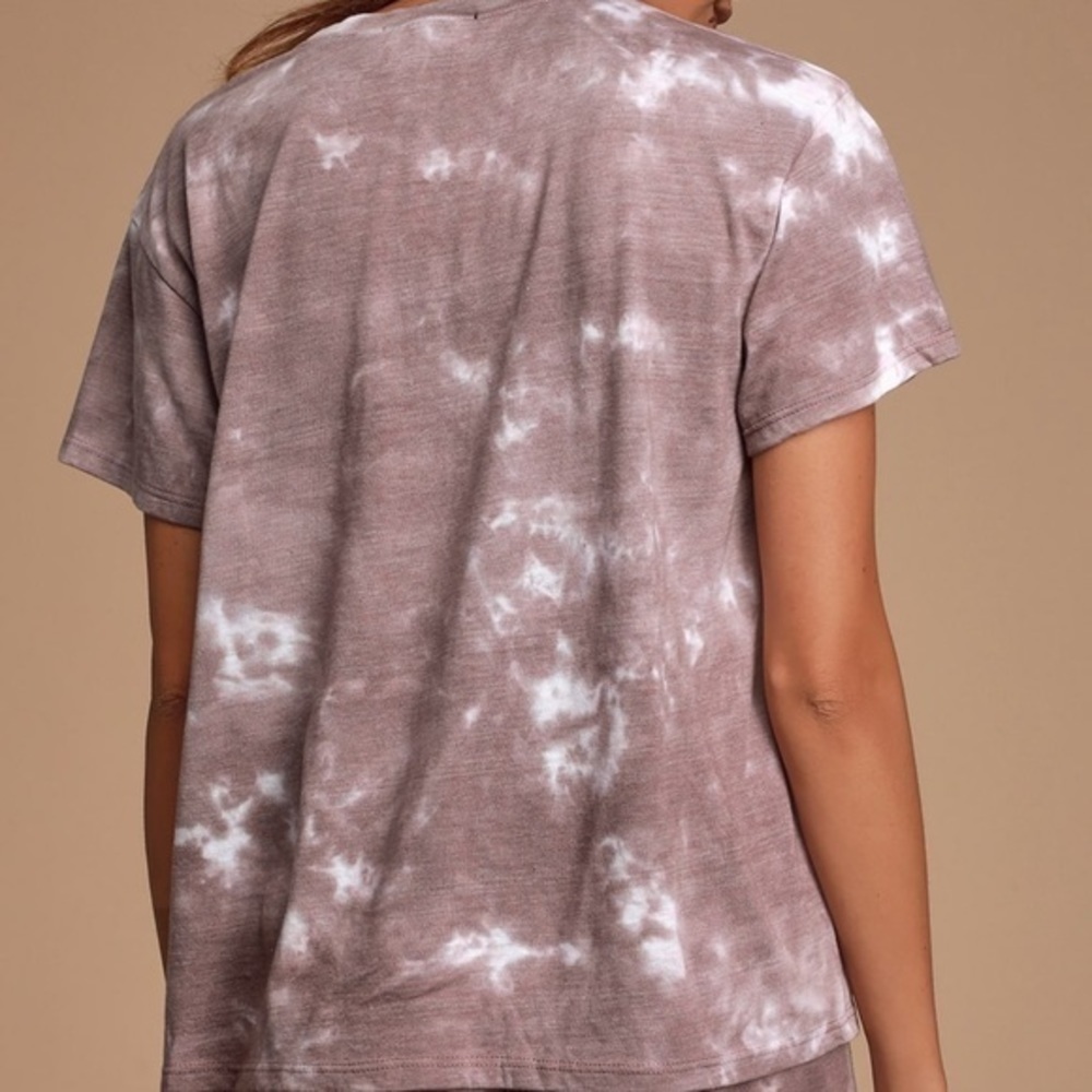 Lulu’s Cozy Livin' Mauve Purple Tie-Dye Tee Size Medium NWT - Picture 4 of 11
